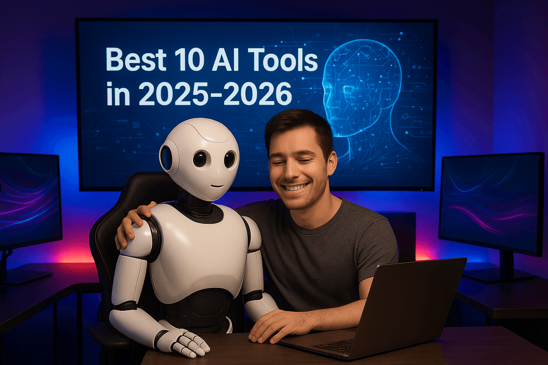 A collage of logos from the best AI tools for 2025, such as ChatGPT, Midjourney, and Notion.